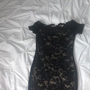 Off the shoulder lace dress!!