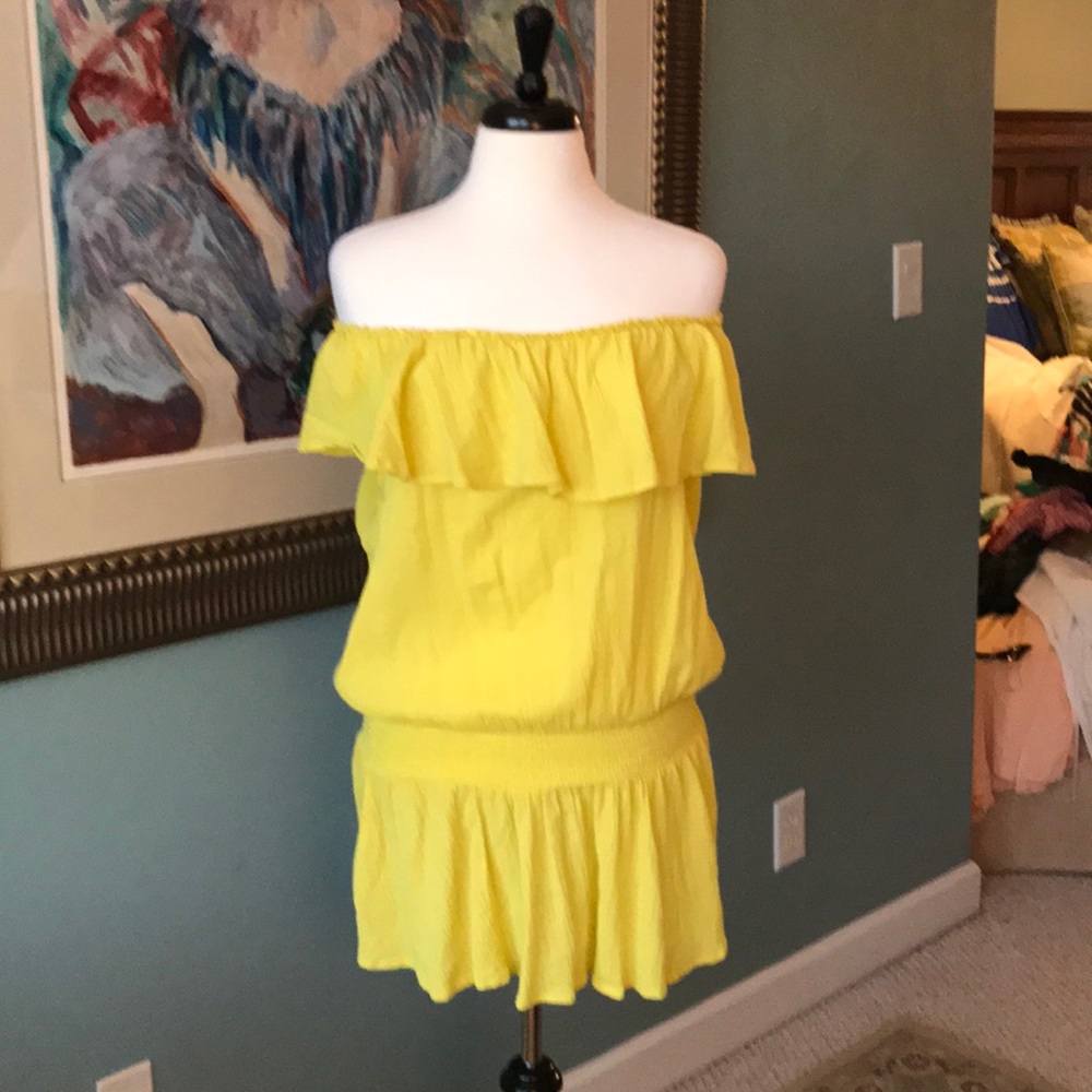 YELLOW OFF THE SHOULDER BLOUSE