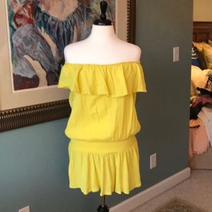 YELLOW OFF THE SHOULDER BLOUSE