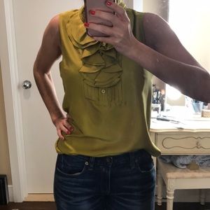 j Crew silk green blouse