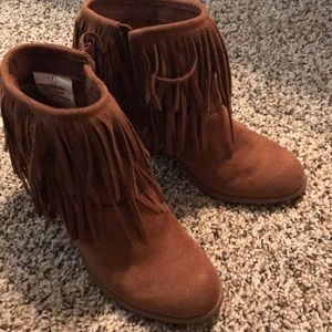 Brown suede ankle boots