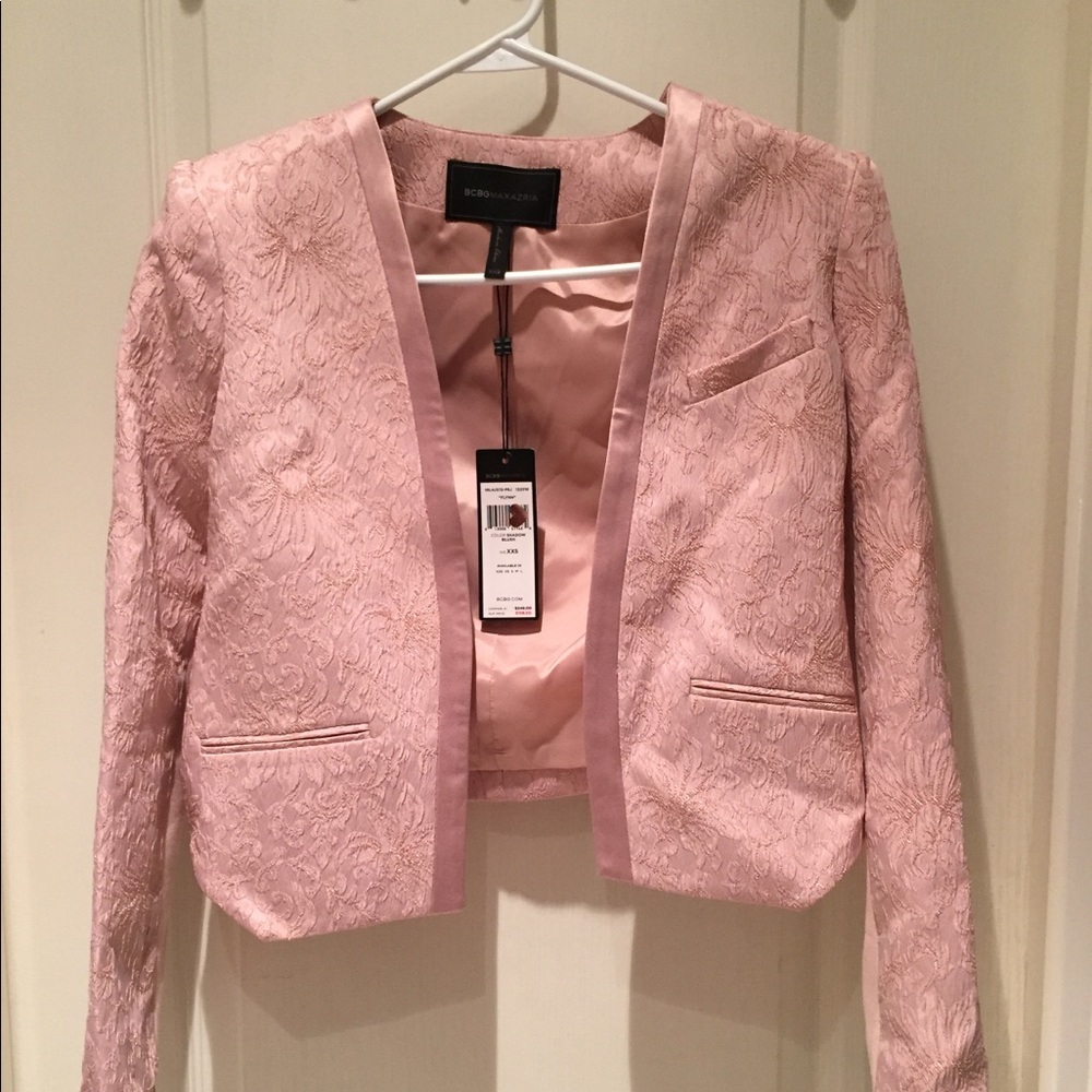Bcbg blush cropped blazer