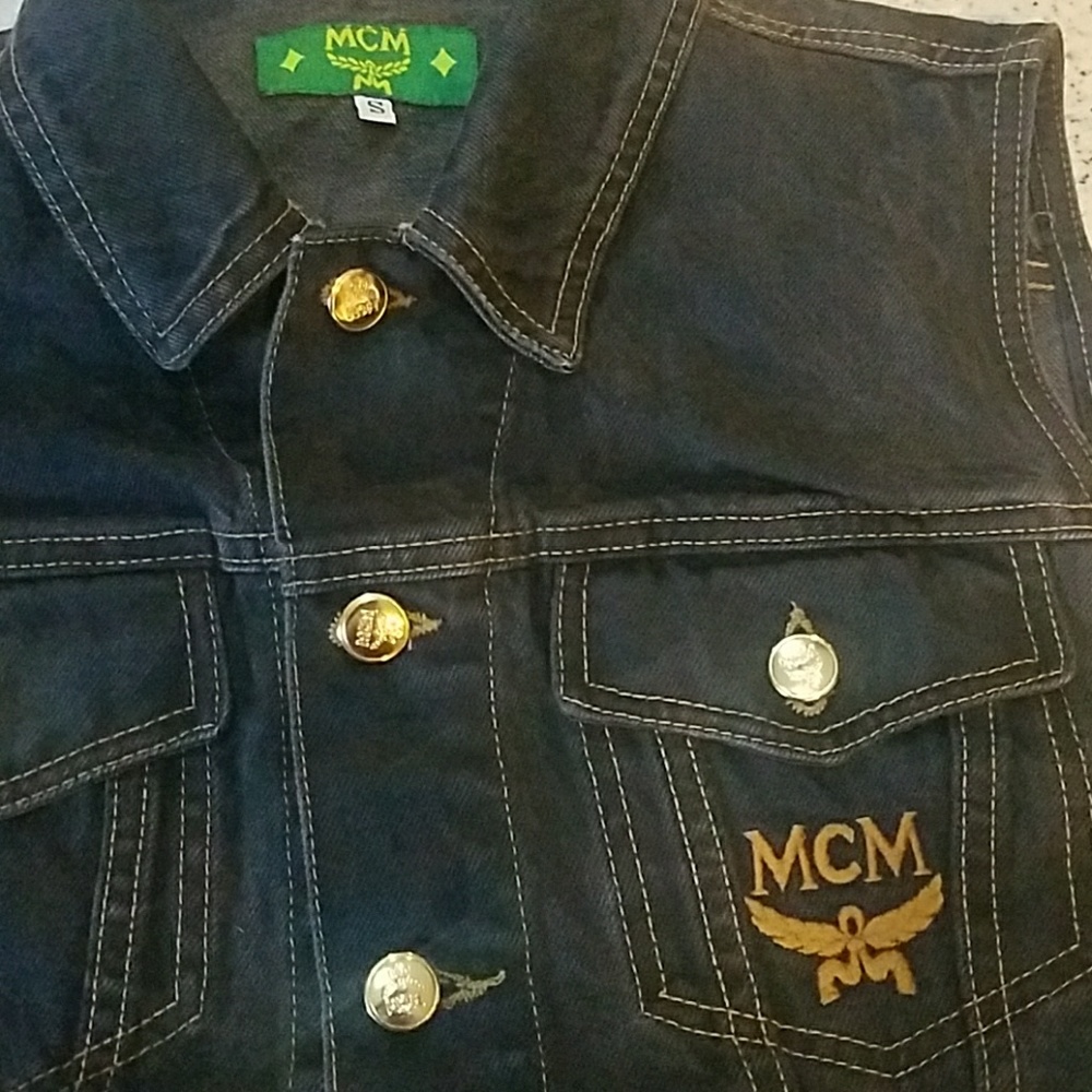 Vintage MCM Washed Out Black Denim Vest - Picture 2 of 7