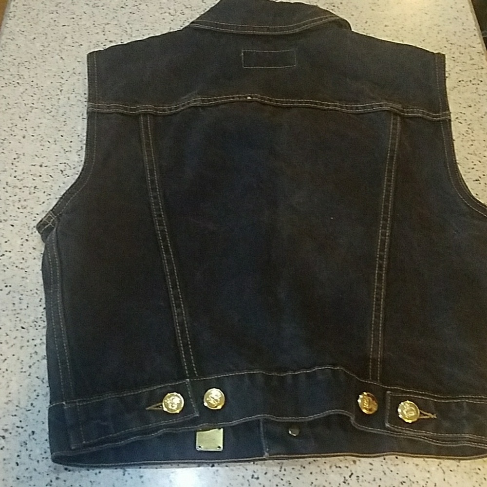 Vintage MCM Washed Out Black Denim Vest - Picture 4 of 7
