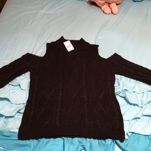 Black Freshman 66 Sweater With Shoulder Cutouts.