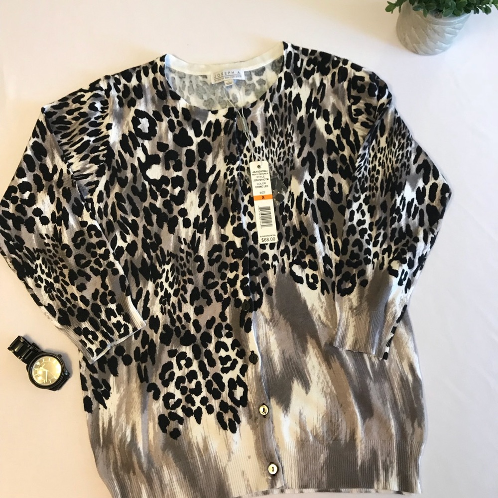 Black Leopard Print Cardigan