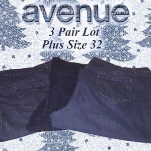 Avenue Jeans Plus Size 32 Lot of 3 pair