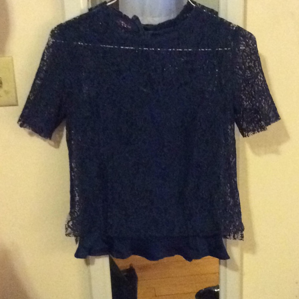 Navy lace blouse