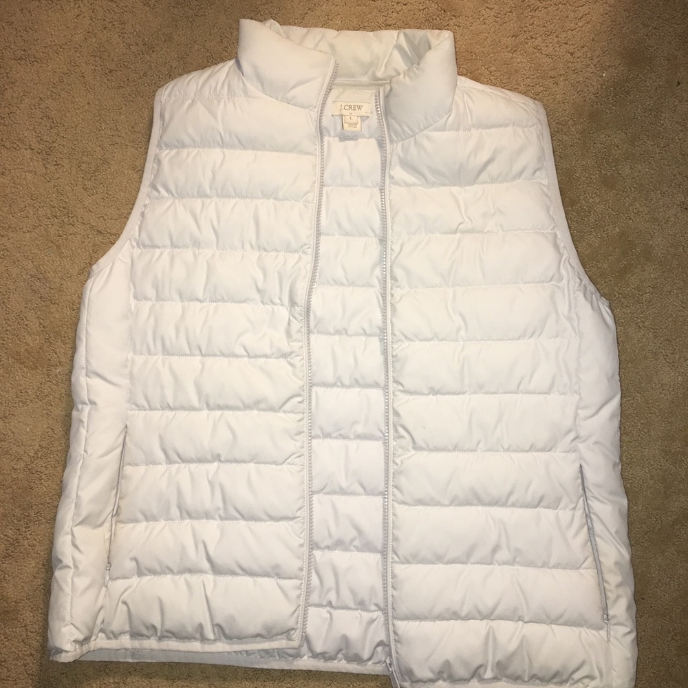 White J Crew puffy vest