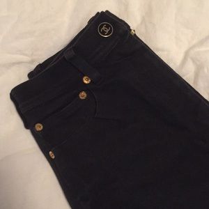 Vintage Chanel black denim shorts