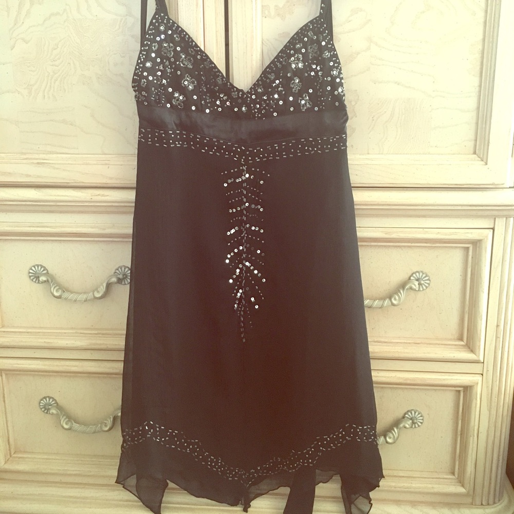 Sequined black dress