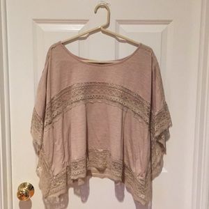 Free People cream lace blouse