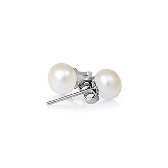 Freshwater Pearls & Sterling Silver Stud Earrings - Picture 2 of 3
