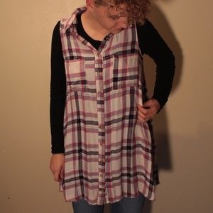 Long flannel shirt in Women's
