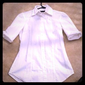 White fitted button down