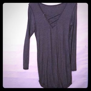 Long sleeve gray dress