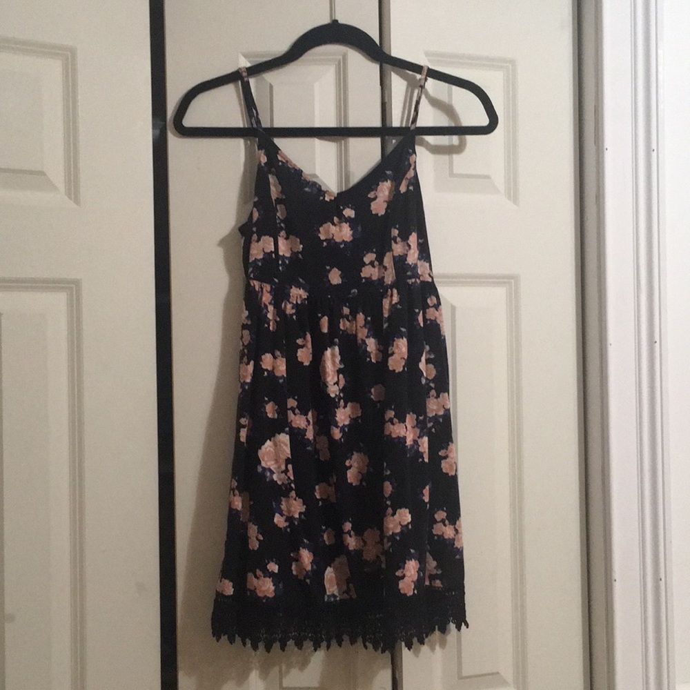 Black floral babydoll dress