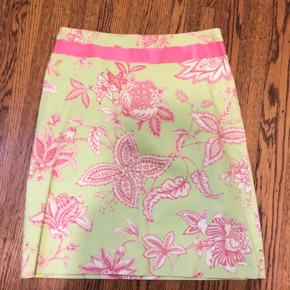 Pink and green pencil skirt