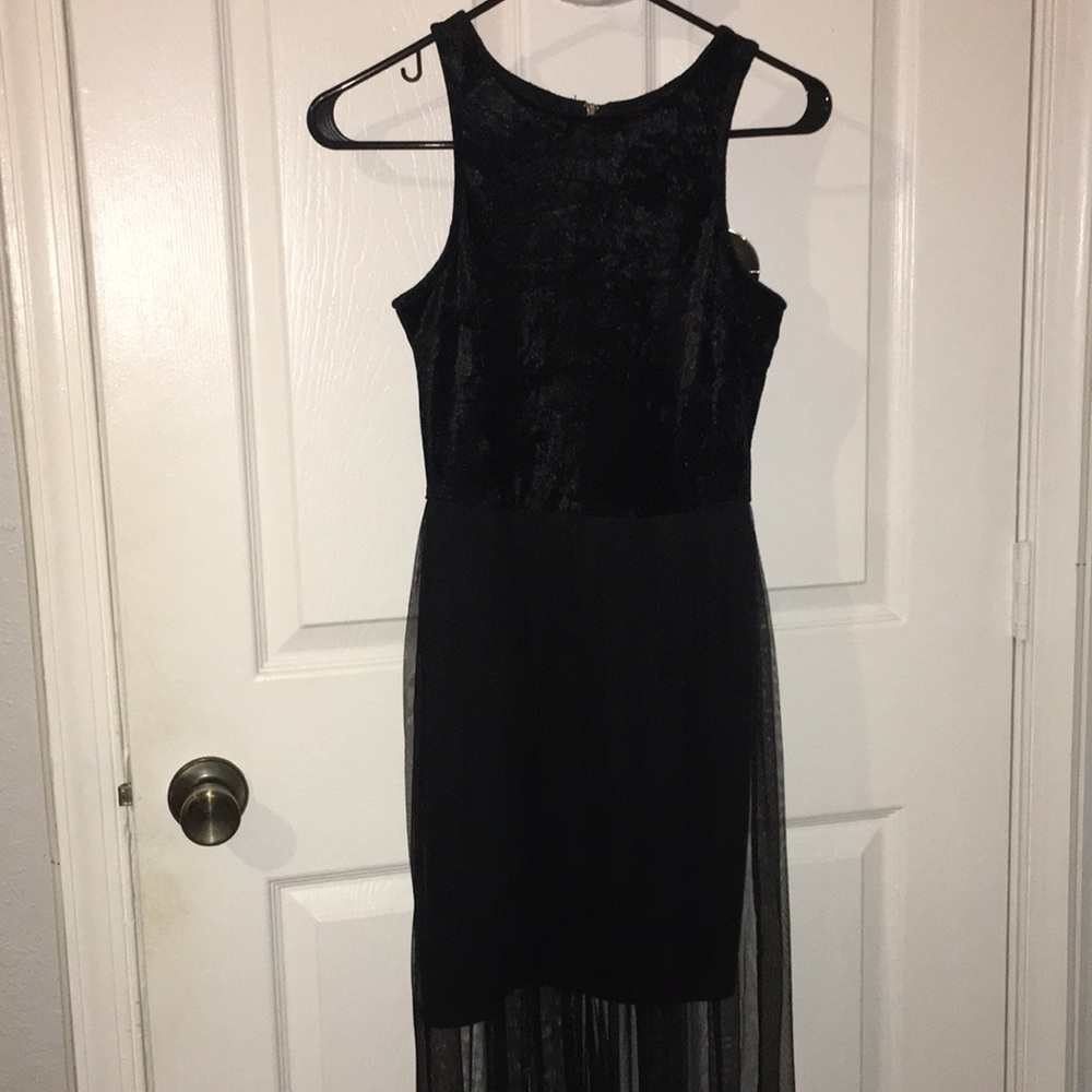 LF Black velvet maxi dress