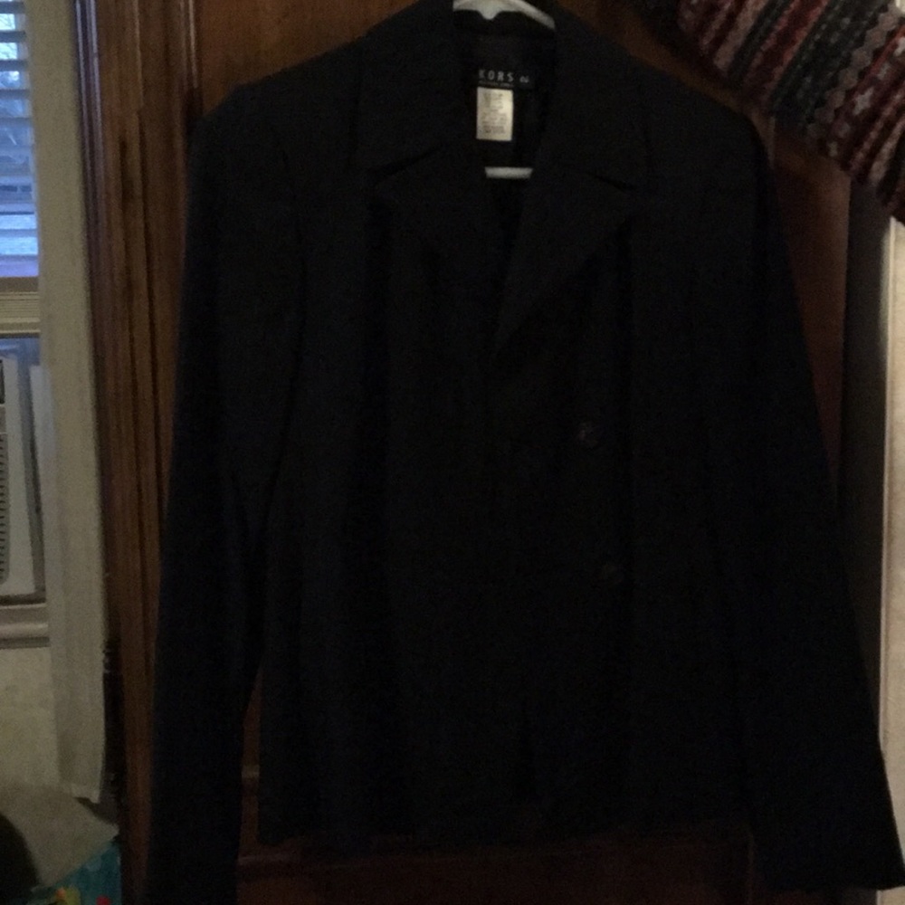 Navy blazer pin striped