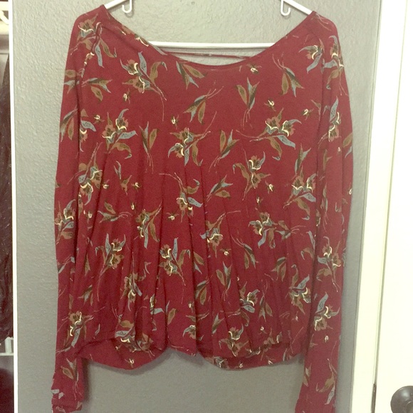 Free People Open Back Long Sleeve Top - Picture 1 of 5