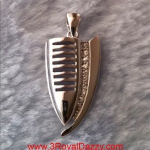 18k w. gold layer Solid 925  set CZ Pendant charm