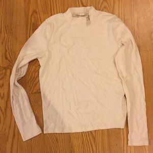 Cream long sleeve mock neck
