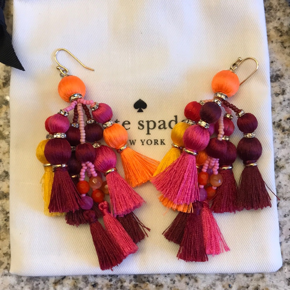 Kate Spade pretty poms multi colored earrings