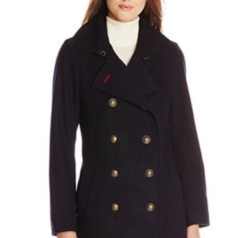 Tommy Hilfiger Double-Breasted Pea Coat (XS) Navy