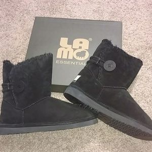 Brand New LAMO Black Suede Boots