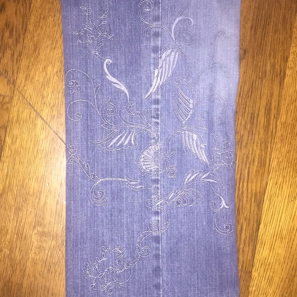 Talbots Embroidered Straight Leg Jeans