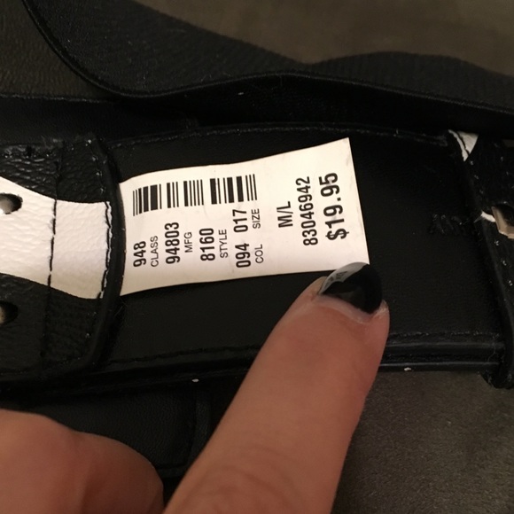 Black and white zebra print elastic belt - Picture 2 of 2