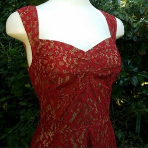 eShakti red lace dress