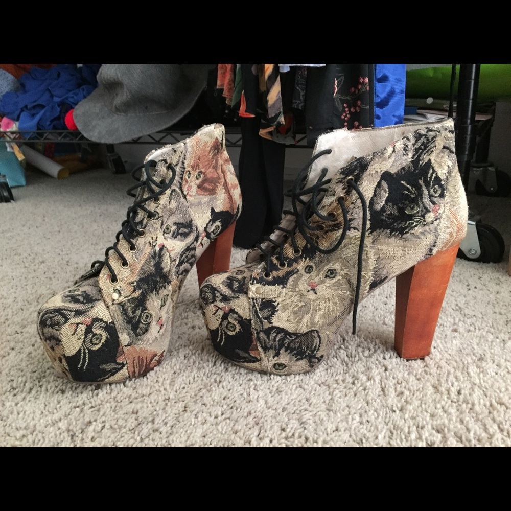 JEFFREY CAMPBELL kitten print Litas