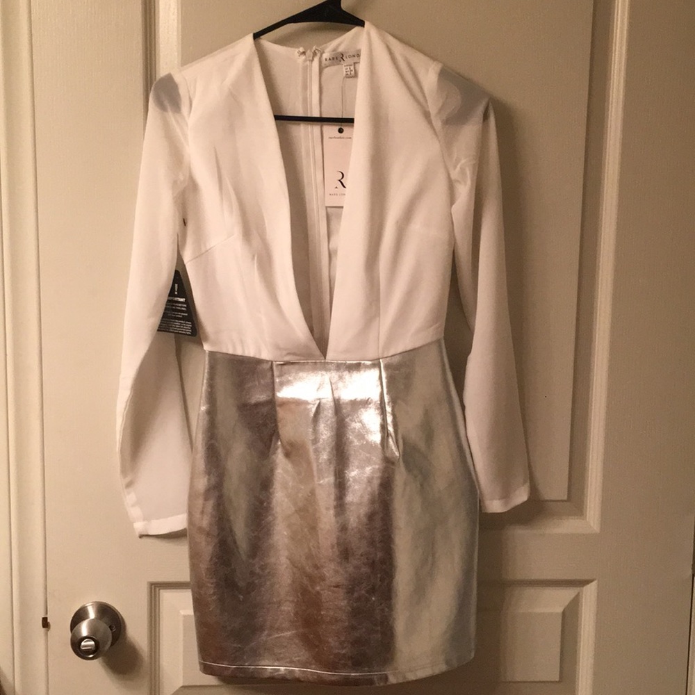 White and silver party dress