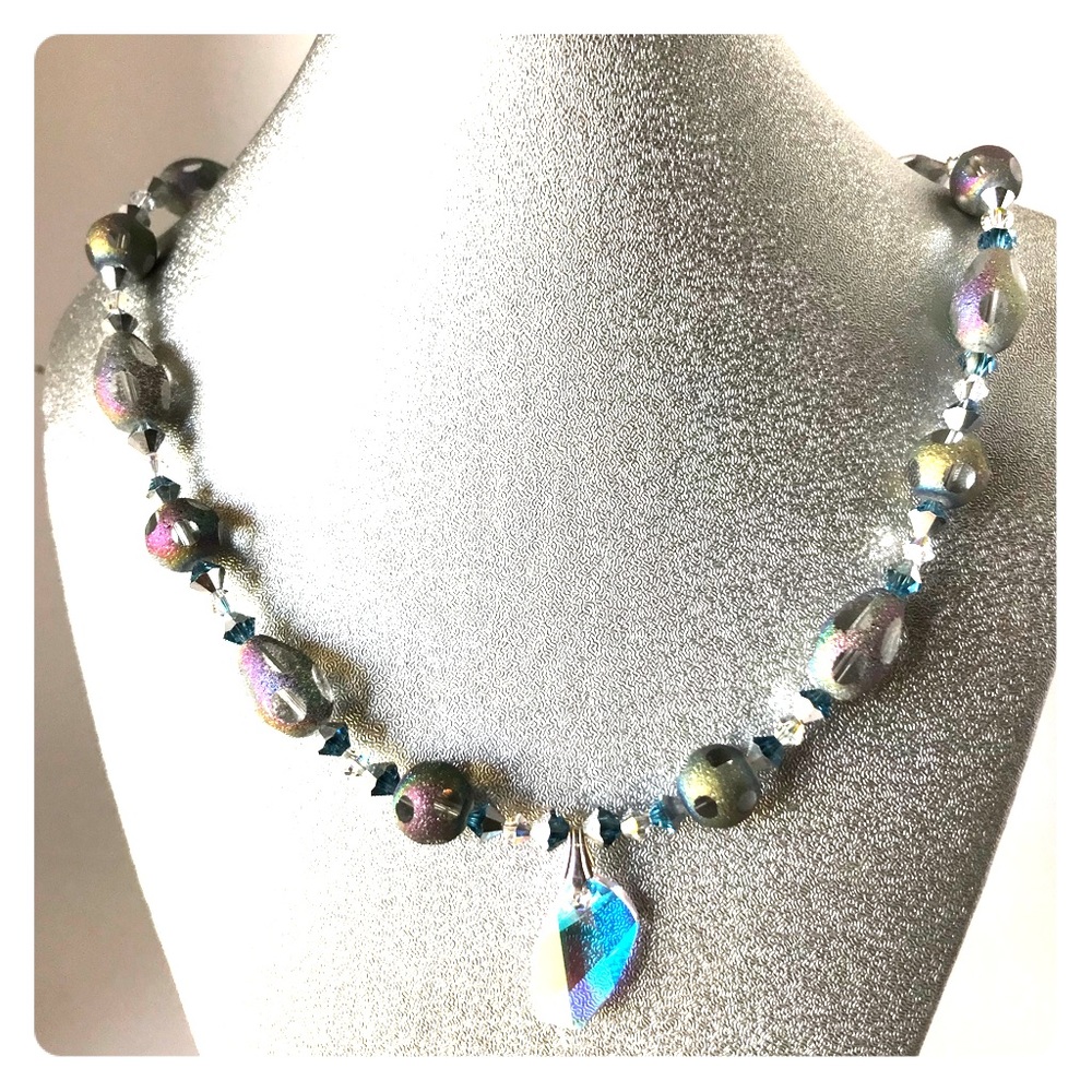 Handmade Swarovski crystal pendant necklace