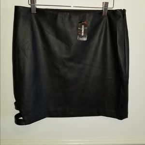 Black Faux Leather Mini Skirt