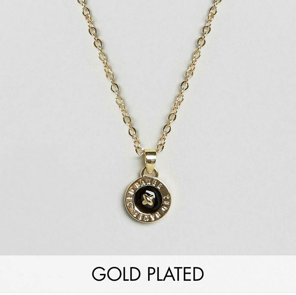 ted baker button enamel pendant gold plated