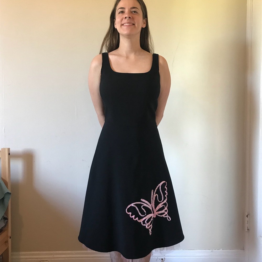 Black sleeveless cocktail dress