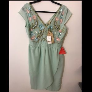 Frock & Frill mint skater dress w wrap skirt