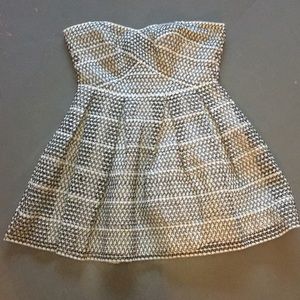 Black & White Strapless Dress