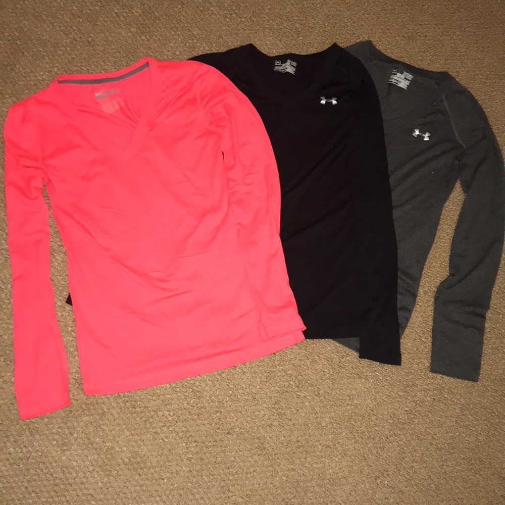 XS Dri fit Long sleeves,  2 Nike & 1 Under Armour