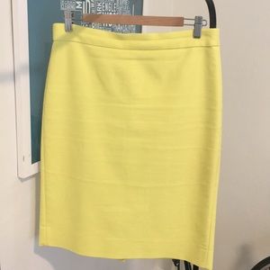 J Crew No.2 Pencil Skirt Neon Yellow 8
