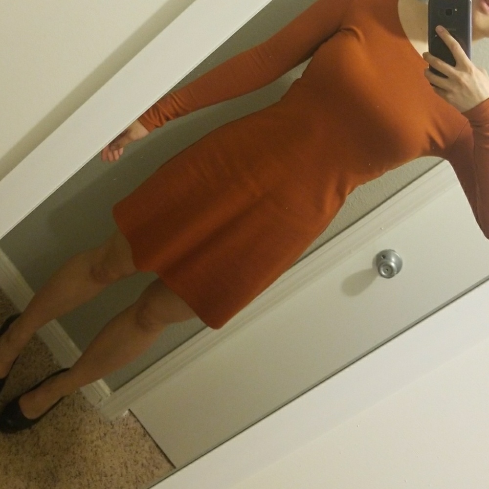 Burnt amber American Apparel holiday dress