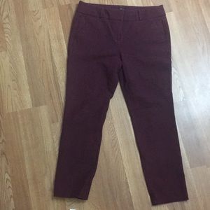 LOFT Burgundy Marissa Skinny pants