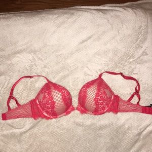 Red lace bra