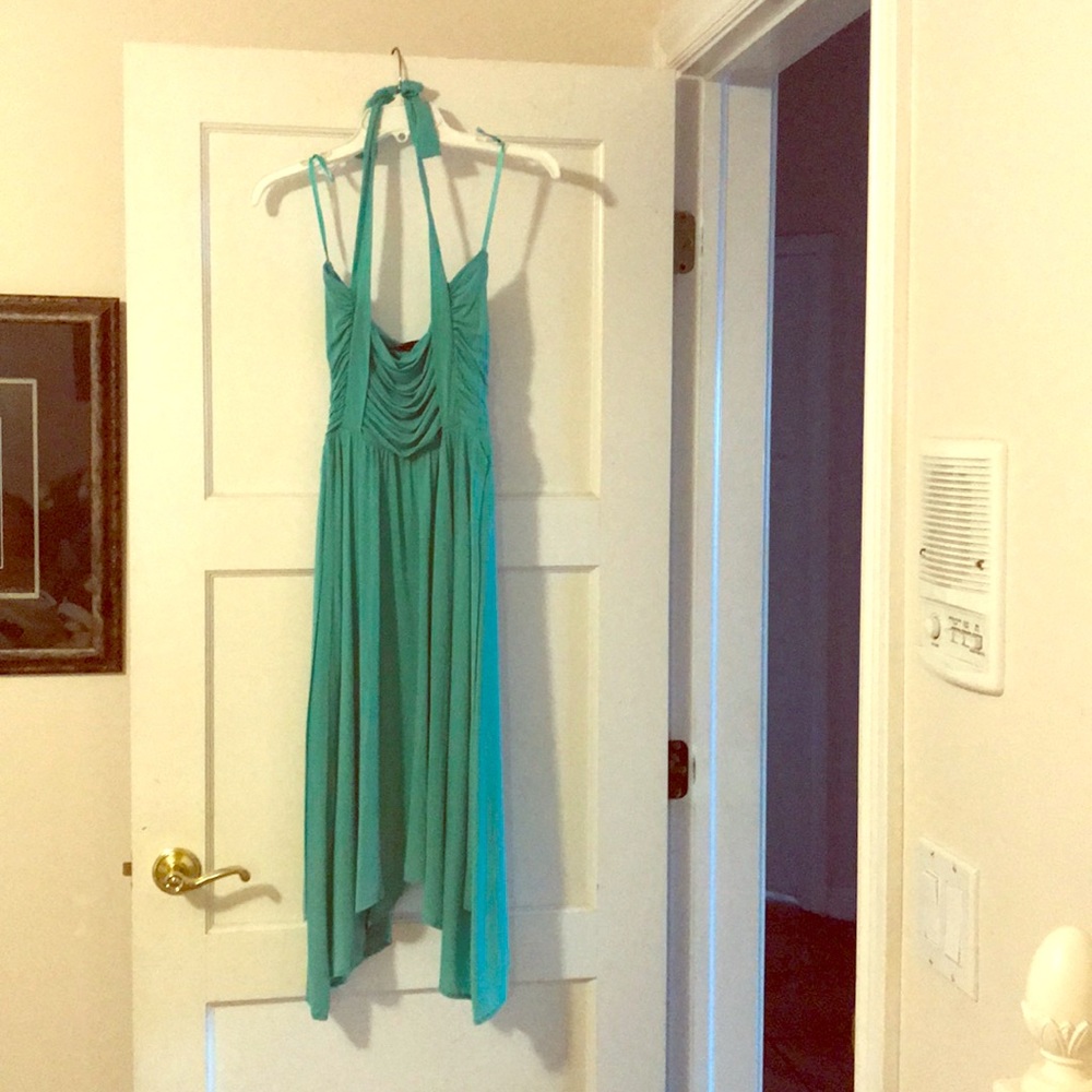 Teal bcbg knee length dress