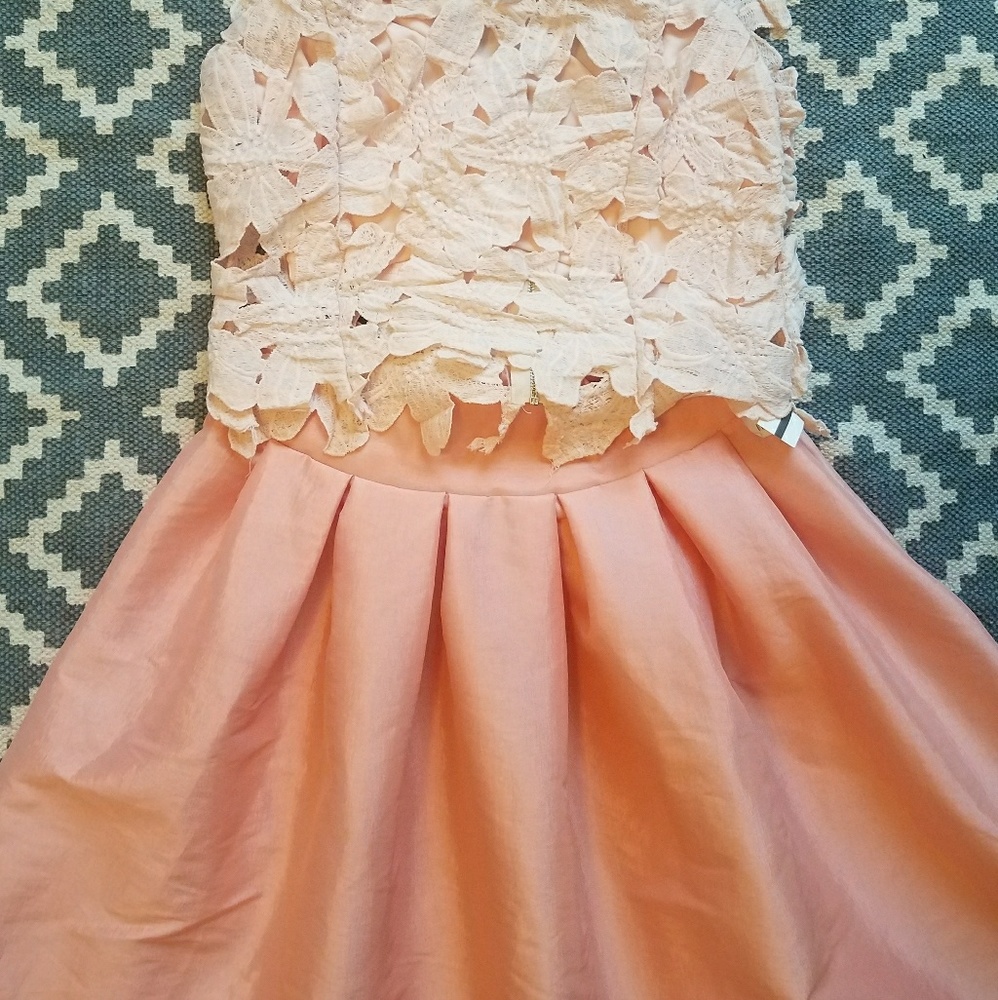 NWT Pink High Low Flare Skirt