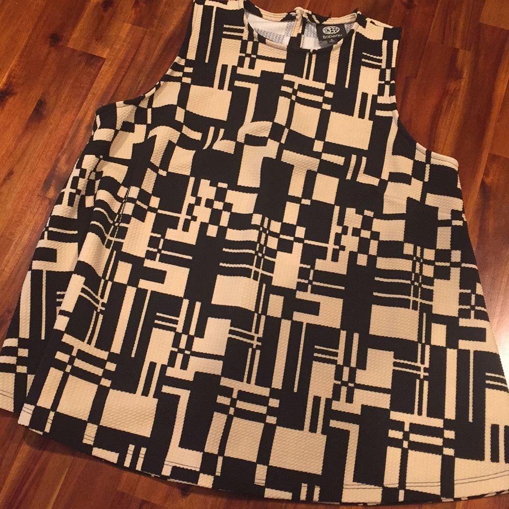 Checked blouse.