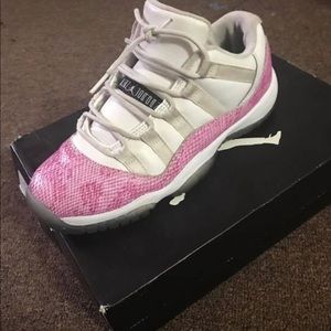 Jordans 11s snakeskin pink